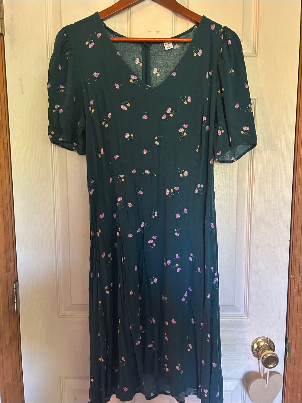Old Navy Teal Floral V‑Neck Maxi Dress
